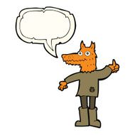 cartoon fox man with speech bubble N39