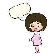 cartoon woman explaining her point with speech bubble N31