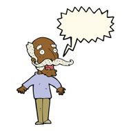 cartoon old man gasping in surprise with speech bubble N8