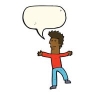 cartoon stressed man with speech bubble N53