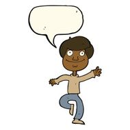 cartoon dancing man with speech bubble N15