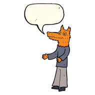 cartoon fox man with speech bubble N40
