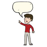cartoon man pointing with speech bubble N156
