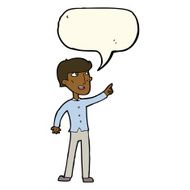 cartoon man pointing with speech bubble N157