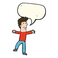cartoon stressed man with speech bubble N54