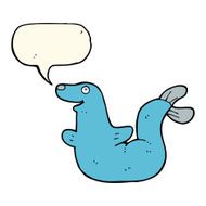 cartoon seal with speech bubble N16