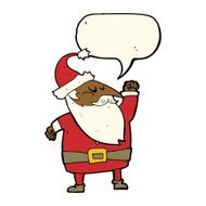 cartoon santa claus punching air with speech bubble N15