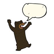 cartoon black bear with speech bubble N53