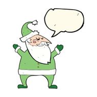 cartoon santa claus with speech bubble N159
