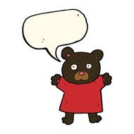 cartoon cute black bear with speech bubble N51