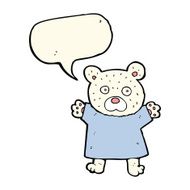 cartoon cute polar bear with speech bubble N53