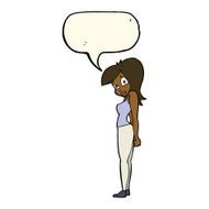 cartoon pretty woman with speech bubble N217