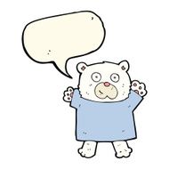 cartoon cute polar bear with speech bubble N54