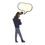 cartoon cool guy with speech bubble N8
