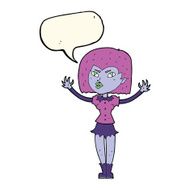 cartoon vampire girl with speech bubble N175