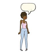 cartoon pretty woman with speech bubble N218