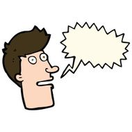cartoon shocked male face with speech bubble N7