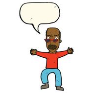 cartoon old man waving arms with speech bubble N7