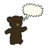 cute cartoon black bear with speech bubble N60