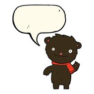 cartoon cute black bear with speech bubble N53