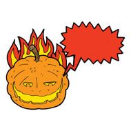 cartoon halloween pumpkin with speech bubble N13