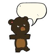 cartoon cute black bear with speech bubble N54