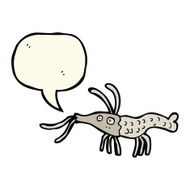 cartoon shrimp with speech bubble N27