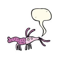 cartoon shrimp with speech bubble N28