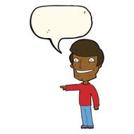 cartoon happy man pointing with speech bubble N47