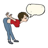 cartoon sexy woman with speech bubble N15