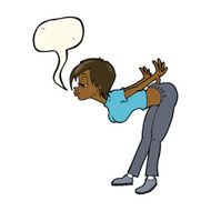 cartoon sexy woman with speech bubble N16