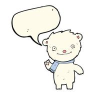 cartoon cute polar bear with speech bubble N55
