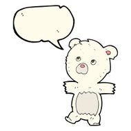 cartoon cute polar bear with speech bubble N56