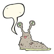 cartoon gross slug with speech bubble N11