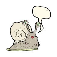 cartoon gross slug with speech bubble N12