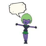 cartoon vampire girl with speech bubble N178