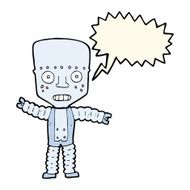 cartoon robot with speech bubble N145