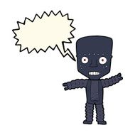 cartoon robot with speech bubble N146