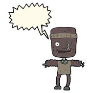 cartoon robot with speech bubble N148