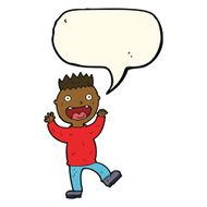 cartoon crazy happy man with speech bubble N7