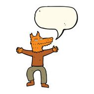 cartoon fox man with speech bubble N42