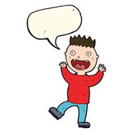 cartoon crazy happy man with speech bubble N8
