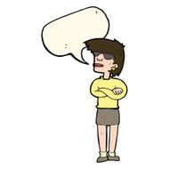 cartoon annoyed woman with speech bubble N144