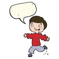 cartoon excited boy with speech bubble N114