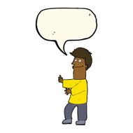 cartoon man gesturing with speech bubble N24