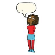 cartoon curious woman with speech bubble N45