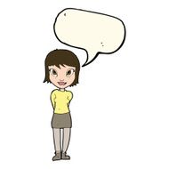 cartoon pretty girl with speech bubble N77