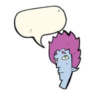 cartoon vampire head with speech bubble N29