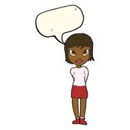 cartoon pretty girl with speech bubble N78