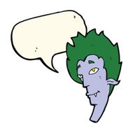cartoon vampire head with speech bubble N30